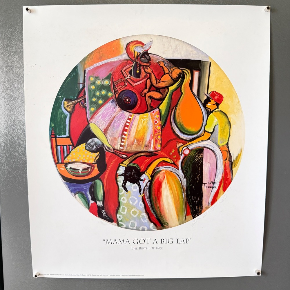 Richard Thomas Mama Got A Big Lap The Birth Of Jazz Signed Print New Orleans Art